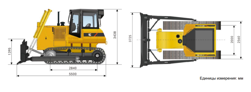 Габариты бульдозера Люгонг CLG B230