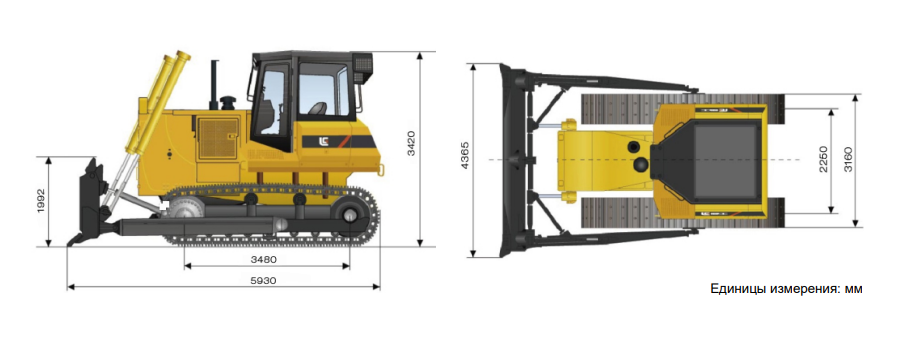 Бульдозер LiuGong CLG B230R габариты