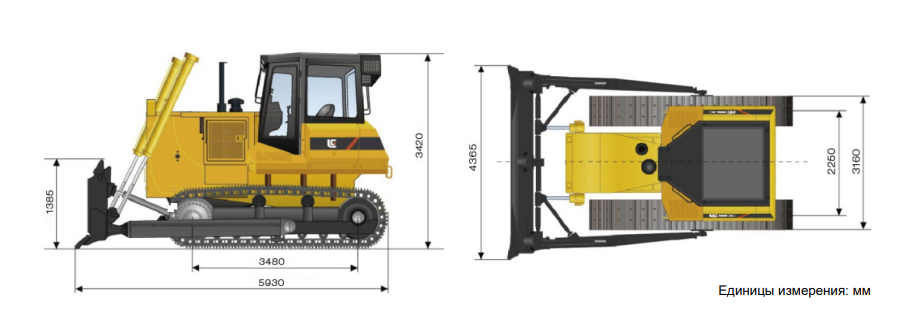 Габариты бульдозера LiuGong CLG B230S