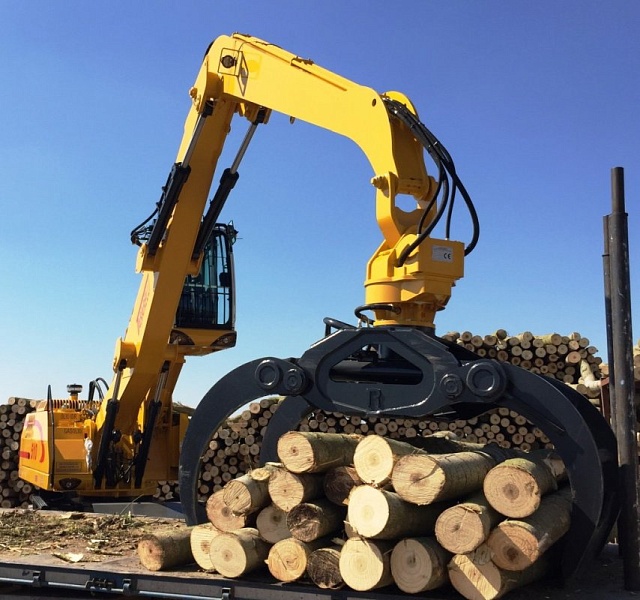 Захват для подъема и перемещения бревен при помощи экскаватора